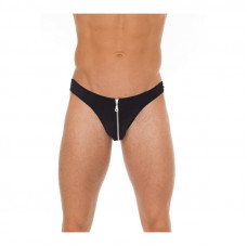 Tanga con Cremallera Negro Talla Unica