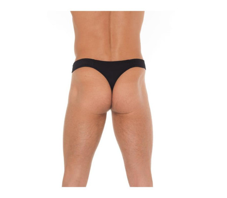 Tanga con Cremallera Negro Talla Unica