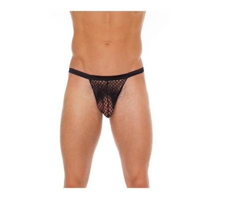 Tanga Rejilla Negro Talla Única