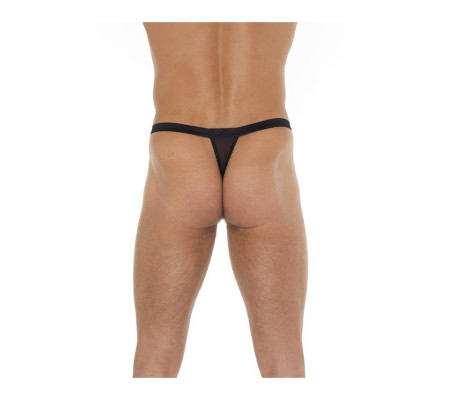Tanga con Tiras Negro y Leopardo Talla Única
