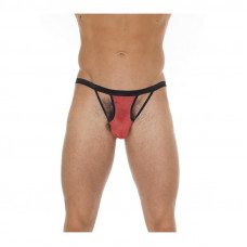 Tanga con Tiras Rojo y Negro Talla Única