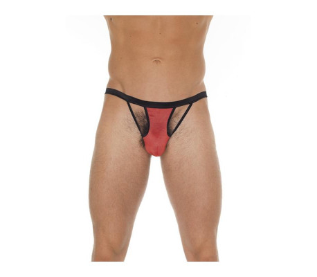 Tanga con Tiras Rojo y Negro Talla Única