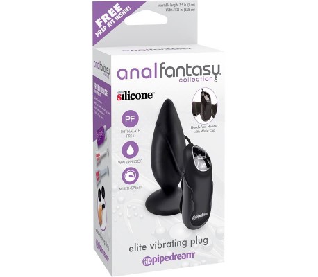 Plug Anal con Vibración y Control Remoto Negro