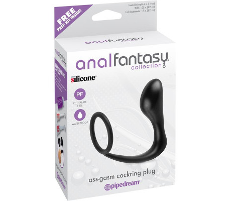 Estimulador Anal Ass-Gasm Cockring Plug  - Color Negro