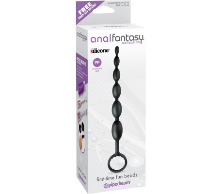 Cadena Anal First-Time Fun Beads Negro