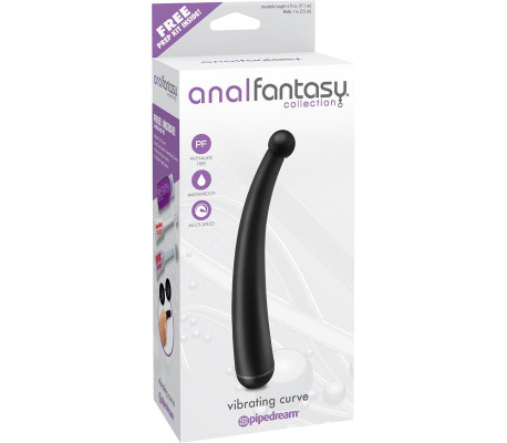 Plug Anal con Curva y Vibración Color Negro