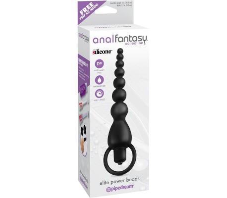 Cadena Anal Elite Power Beads Negro