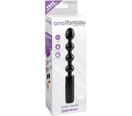 Cadena Anal con Vibración Negro