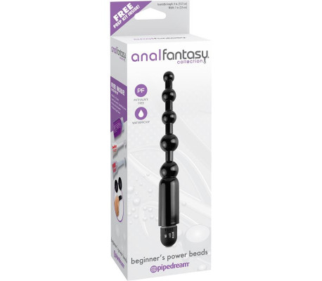 Cadena Anal Power Beads para Principiantes - Color Negro