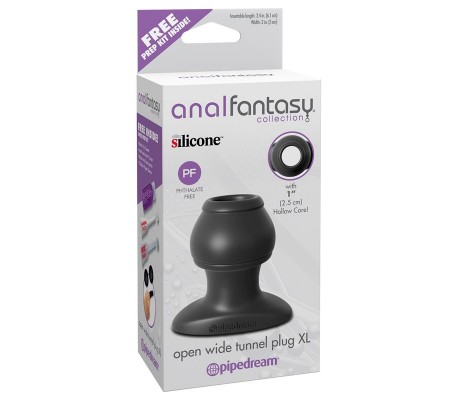 Plug Anal Open Wide Tunnel Plug XL Negro