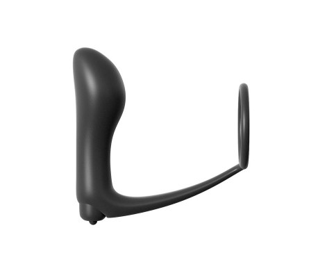 Plug Vibrador con Anillo Pene - Color Negro