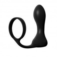 Anillo y Plug Anal Rechargeable Negro