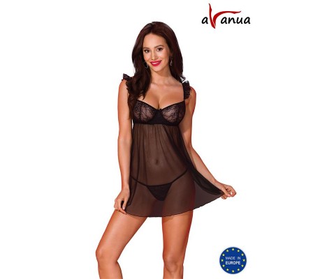 Milagros Chemise y Tanga Negro
