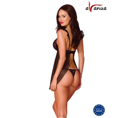 Milagros Chemise y Tanga Negro