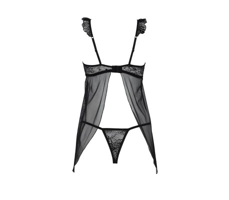 Milagros Chemise y Tanga Negro