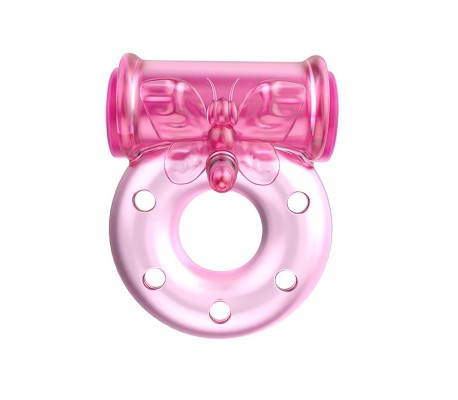 Baile Anillo Vibrador con Preservativo Color Rosa