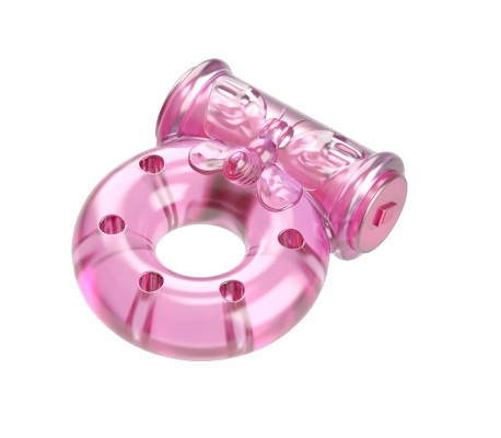 Baile Anillo Vibrador con Preservativo Color Rosa