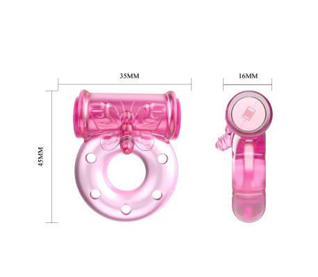 Baile Anillo Vibrador con Preservativo Color Rosa