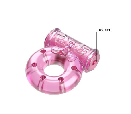 Baile Anillo Vibrador con Preservativo Color Rosa