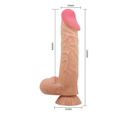 Dildo Realista Piel Deslizante Retractil 24 cm