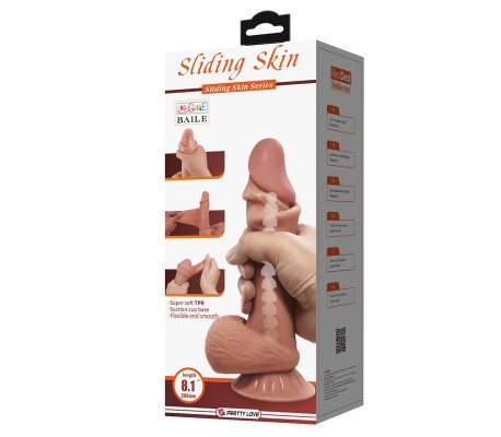 Dildo Realista Piel Deslizante Retractil 21.8 cm