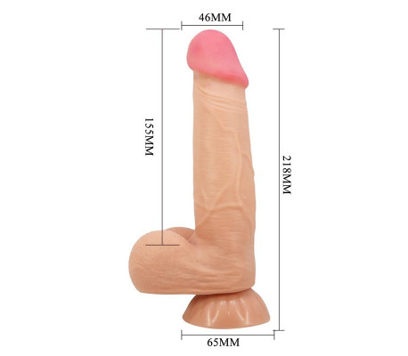Vibrador Realista con Control Remoto, Doble Densidad y Piel Deslizante