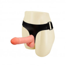 Arnés con Dildo y Testículos 17.5 cm