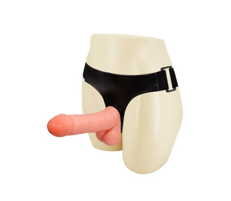 Arnés con Dildo y Testículos 17.5 cm
