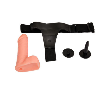 Arnés con Dildo y Testículos 17.5 cm