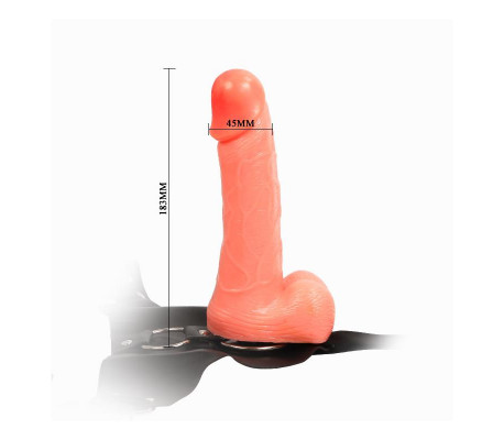 Arnés con Dildo y Testículos Natural 18,3 cm