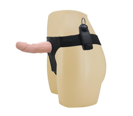 Baile Arnés con Dildo Vibrador Natural 15 cm