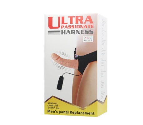 Baile Arnés con Dildo Vibrador Natural 15 cm
