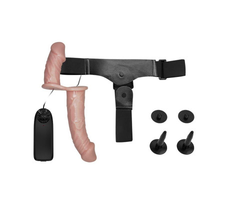 Arnés Dildo Doble con Vibración Natural