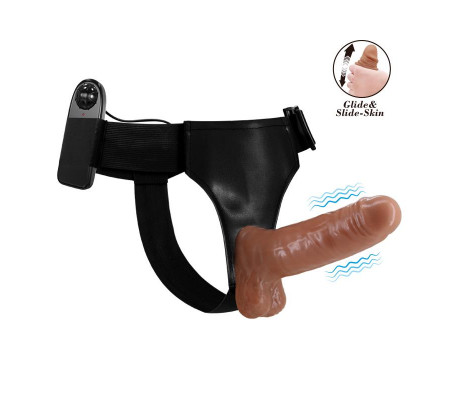 Arnés con Dildo Retractil con Vibración