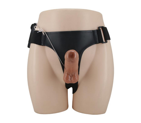 Arnés con Dildo Retractil con Vibración