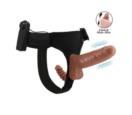 Arnés con Dildo Doble Retractil con Vibración