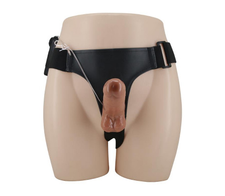 Arnés con Dildo Doble Retractil con Vibración