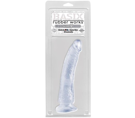 Dildo Slim 17,78 cm con Ventosa - Transparente