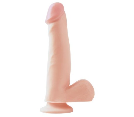 Dildo con Testículos y Ventosa Color Natural 19 cm