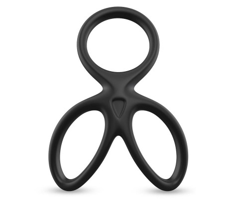 Anillo Triple Pene y Testículos Silicona Líquida Flexible