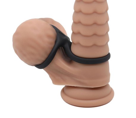 Anillo Triple Pene y Testículos Silicona Líquida Flexible