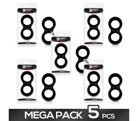 Pack de 5 Anillo para el Pene y Testículos Silicona Líquida 25 mm
