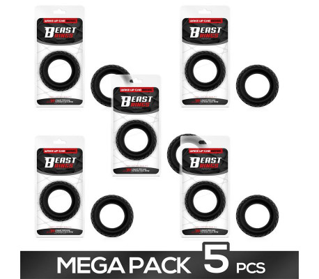 Pack de 5 Anillo para el Pene Silicona Líquida Turbine 30 mm