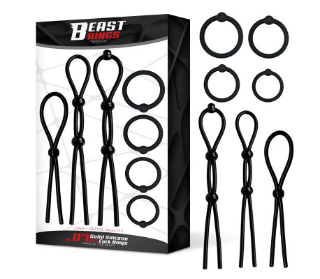 Set de 7 Anillos para el Pene Silicona Sólida