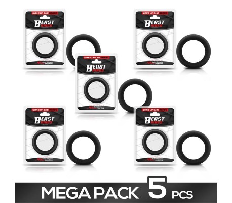 Pack de 5 Anillo Pene Silicona Solida 4.5 cm