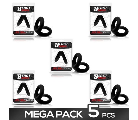 Pack 5 Anillo para el Pene Silicona Sólida 2.5-3 cm