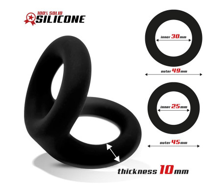 Anillo Doble para el Pene Silicona Solida 2.5 / 3 cm