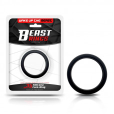 Anillo para el Pene Forma Plana Silicona Sólida 3.5 cm Negro