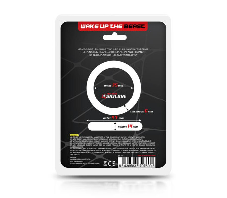 Anillo para el Pene Forma Plana Silicona Sólida 3.5 cm Negro