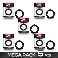 Pack de 5 Anillo para el Pene Silicona Beaded 3.5cm Negro